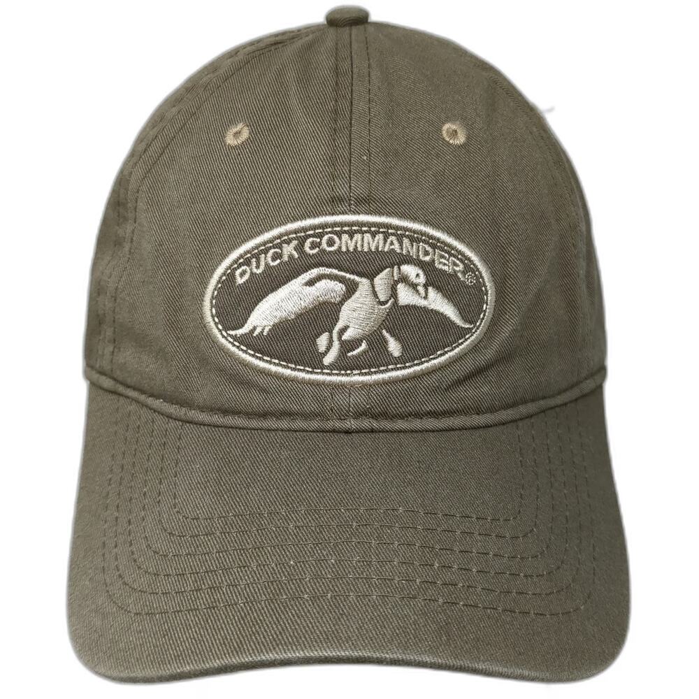 Duck Commander Baseball Cap Green One Size Fear Beard Strapback Cotton Hat Logo